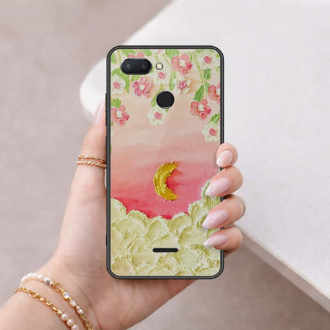 Xiaomi Redmi 6 Cover - Floral Series 3 - HQ Ultra Shine Premium Infinity Glass Soft Silicon Borders Case