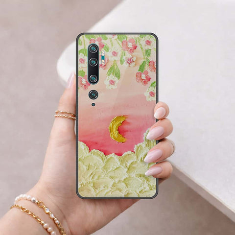 Xiaomi Mi CC9 Pro Cover - Floral Series 3 - HQ Ultra Shine Premium Infinity Glass Soft Silicon Borders Case
