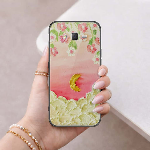 Samsung Galaxy J7 2015 Cover - Floral Series 3 - HQ Ultra Shine Premium Infinity Glass Soft Silicon Borders Case