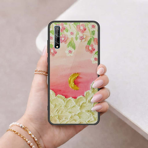 Huawei Y8p Cover - Floral Series 3 - HQ Ultra Shine Premium Infinity Glass Soft Silicon Borders Case