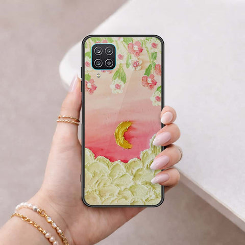 Samsung Galaxy A12 Nacho Cover - Floral Series 3 - HQ Ultra Shine Premium Infinity Glass Soft Silicon Borders Case