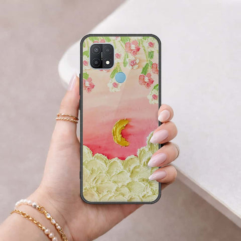 Oppo A35 Cover - Floral Series 3 - HQ Ultra Shine Premium Infinity Glass Soft Silicon Borders Case