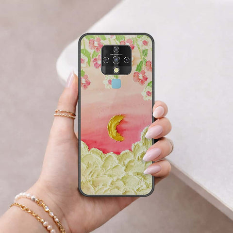 Tecno Camon 16 Cover - Floral Series 3 - HQ Ultra Shine Premium Infinity Glass Soft Silicon Borders Case