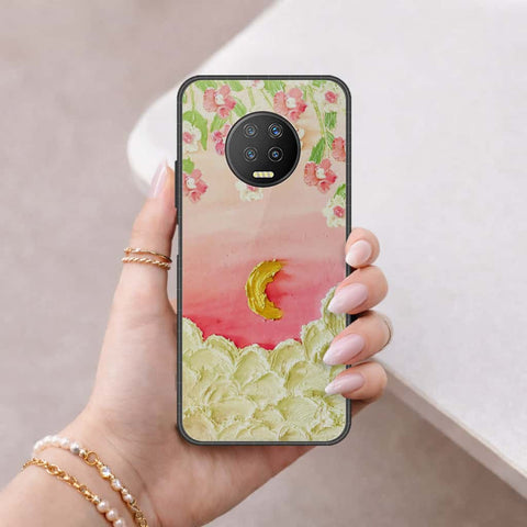 Infinix Note 7 Cover - Floral Series 3 - HQ Ultra Shine Premium Infinity Glass Soft Silicon Borders Case