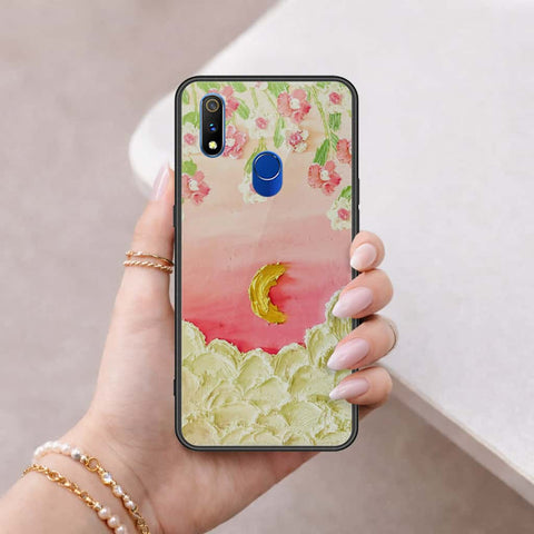Realme 3 Pro Cover - Floral Series 3 - HQ Ultra Shine Premium Infinity Glass Soft Silicon Borders Case