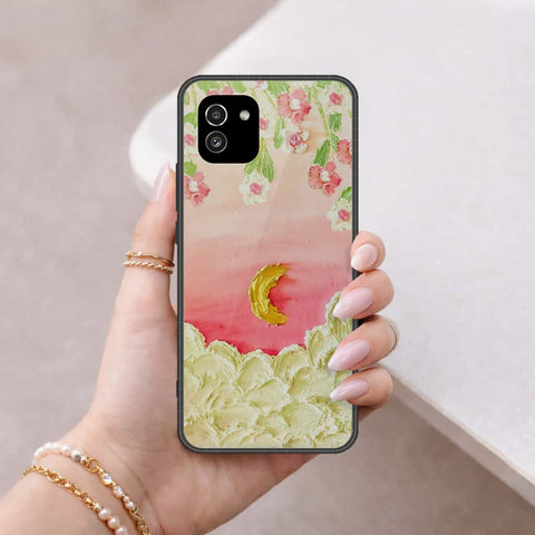 Samsung Galaxy A03 Cover - Floral Series 3 - HQ Ultra Shine Premium Infinity Glass Soft Silicon Borders Case