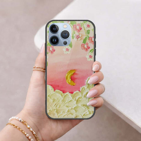 iPhone 14 Pro Cover - Floral Series 3 - HQ Ultra Shine Premium Infinity Glass Soft Silicon Borders Case