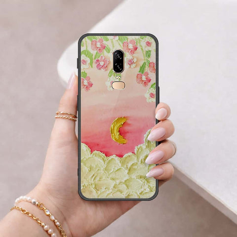 OnePlus 6 Cover - Floral Series 3 - HQ Ultra Shine Premium Infinity Glass Soft Silicon Borders Case