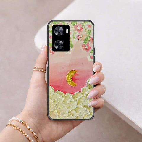 Oppo A77s Cover - Floral Series 3 - HQ Ultra Shine Premium Infinity Glass Soft Silicon Borders Case