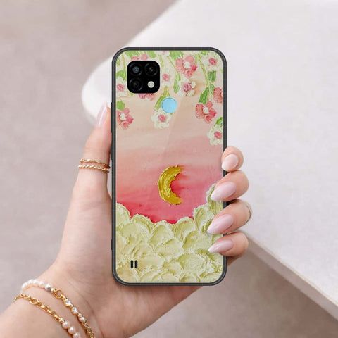 Realme C21 Cover - Floral Series 3 - HQ Ultra Shine Premium Infinity Glass Soft Silicon Borders Case