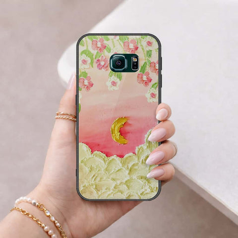 Samsung Galaxy S6 Edge Plus Cover - Floral Series 3 - HQ Ultra Shine Premium Infinity Glass Soft Silicon Borders Case