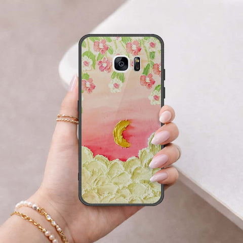 Samsung Galaxy S7 Edge Cover - Floral Series 3 - HQ Ultra Shine Premium Infinity Glass Soft Silicon Borders Case