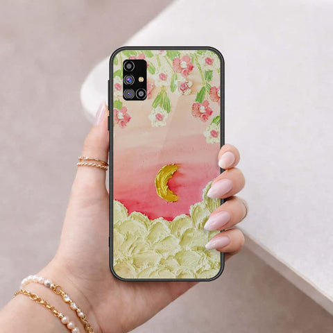 Samsung Galaxy M31s Cover - Floral Series 3 - HQ Ultra Shine Premium Infinity Glass Soft Silicon Borders Case