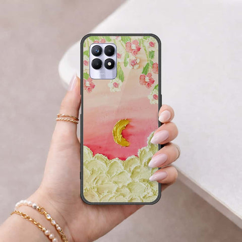 Realme 8i Cover - Floral Series 3 - HQ Ultra Shine Premium Infinity Glass Soft Silicon Borders Case