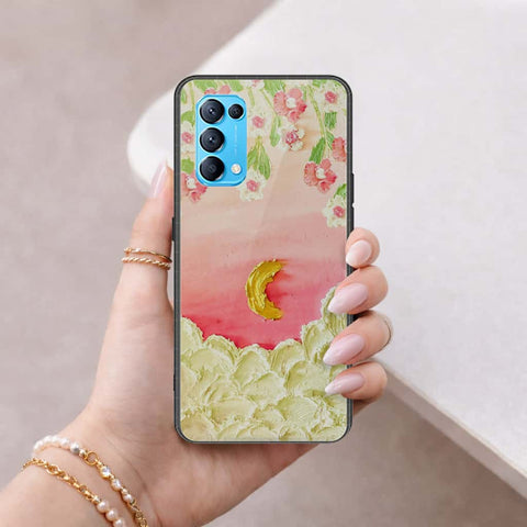 Oppo Reno 5 4G Cover - Floral Series 3 - HQ Ultra Shine Premium Infinity Glass Soft Silicon Borders Case