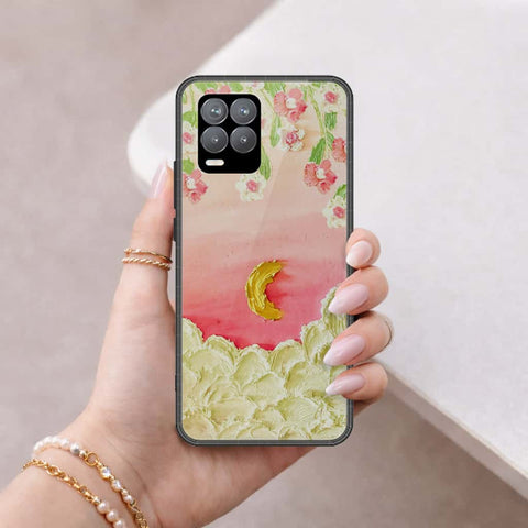 Realme 8 Cover - Floral Series 3 - HQ Ultra Shine Premium Infinity Glass Soft Silicon Borders Case