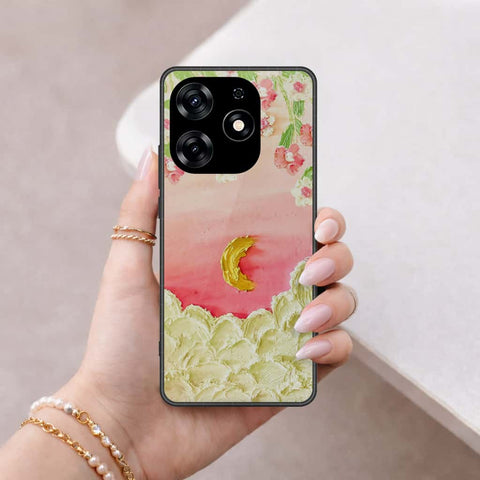 Tecno Spark 10 Pro Cover - Floral Series 3 - HQ Ultra Shine Premium Infinity Glass Soft Silicon Borders Case