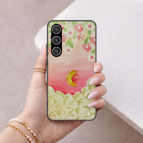 Samsung Galaxy S25 Cover - Floral Series 3 - HQ Ultra Shine Premium Infinity Glass Soft Silicon Borders Case