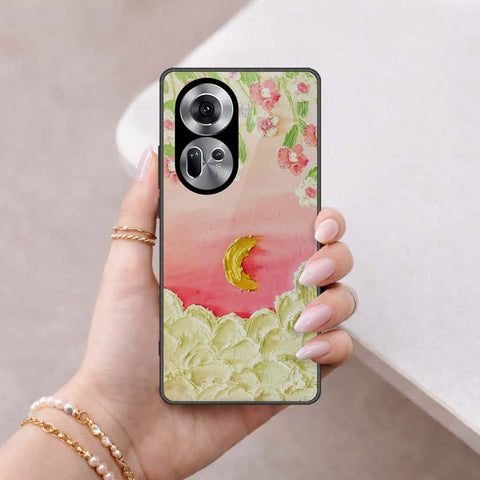 Oppo Reno 11 5G Cover - Floral Series 3 - HQ Ultra Shine Premium Infinity Glass Soft Silicon Borders Case