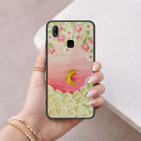 Vivo V9 Cover - Floral Series 3 - HQ Ultra Shine Premium Infinity Glass Soft Silicon Borders Case