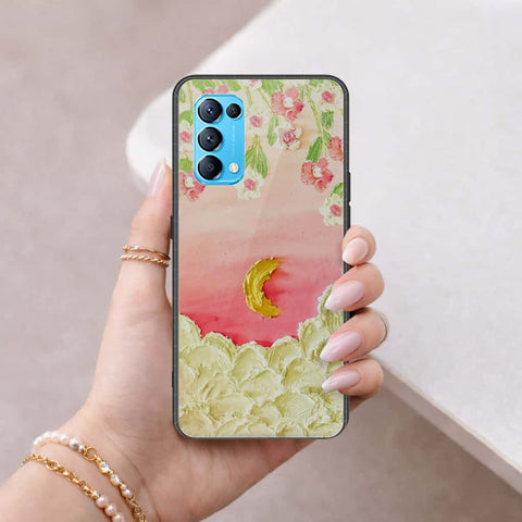 Oppo Reno 5 5G Cover - Floral Series 3 - HQ Ultra Shine Premium Infinity Glass Soft Silicon Borders Case
