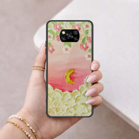 Xiaomi Poco X3 NFC Cover - Floral Series 3 - HQ Ultra Shine Premium Infinity Glass Soft Silicon Borders Case