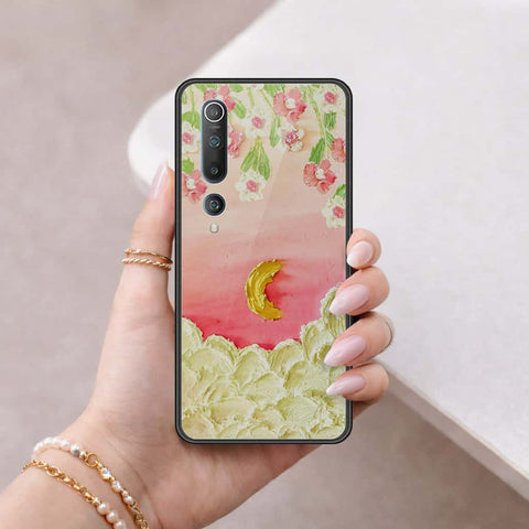 Xiaomi Mi 10 Cover - Floral Series 3 - HQ Ultra Shine Premium Infinity Glass Soft Silicon Borders Case