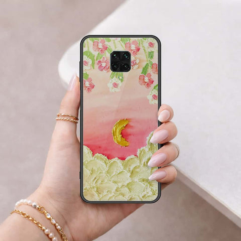 Xiaomi Redmi Note 9S Cover - Floral Series 3 - HQ Ultra Shine Premium Infinity Glass Soft Silicon Borders Case