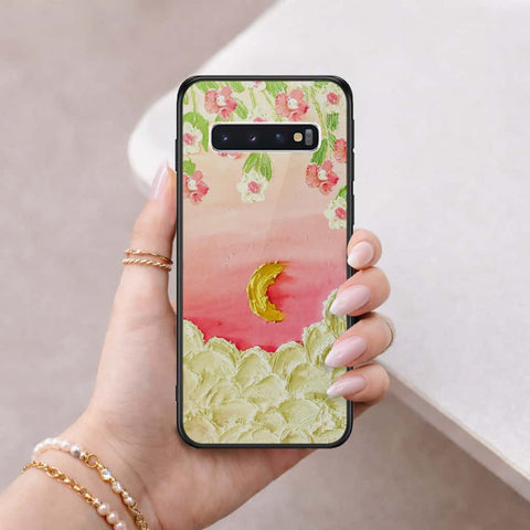 Samsung Galaxy S10 Cover - Floral Series 3 - HQ Ultra Shine Premium Infinity Glass Soft Silicon Borders Case