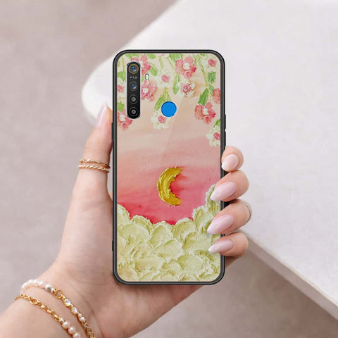 Realme 5 Cover - Floral Series 3 - HQ Ultra Shine Premium Infinity Glass Soft Silicon Borders Case
