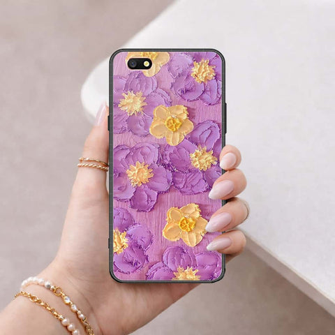 Oppo A77 Cover - Floral Series 3 - HQ Ultra Shine Premium Infinity Glass Soft Silicon Borders Case