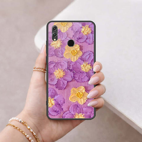 Huawei Honor 8X Cover - Floral Series 3 - HQ Ultra Shine Premium Infinity Glass Soft Silicon Borders Case