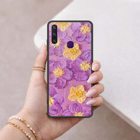 Huawei Y6p Cover - Floral Series 3 - HQ Ultra Shine Premium Infinity Glass Soft Silicon Borders Case