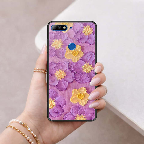 Huawei Honor 7C Cover - Floral Series 3 - HQ Ultra Shine Premium Infinity Glass Soft Silicon Borders Case