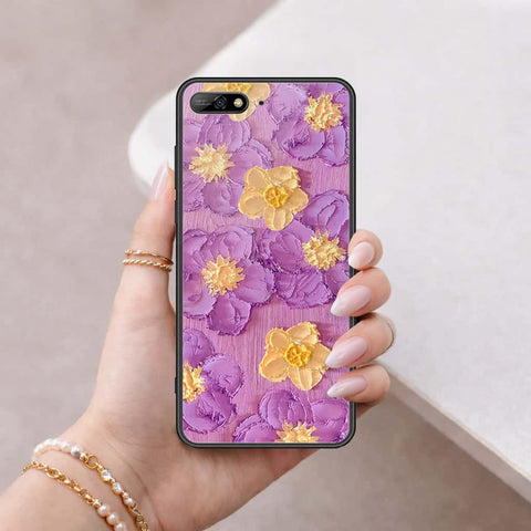 Huawei Y6 Prime 2018 Cover - Floral Series 3 - HQ Ultra Shine Premium Infinity Glass Soft Silicon Borders Case