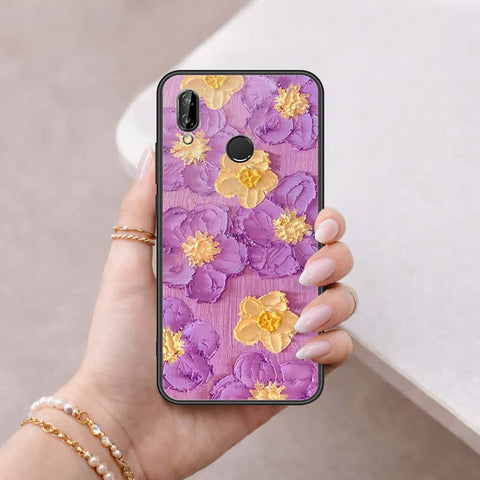 Huawei P20 Lite Cover - Floral Series 3 - HQ Ultra Shine Premium Infinity Glass Soft Silicon Borders Case