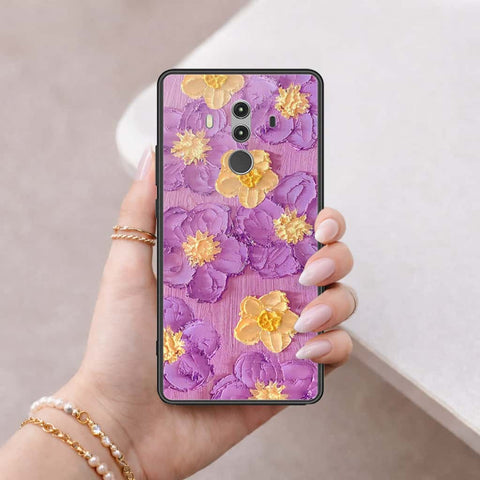 Huawei Mate 10 Pro Cover - Floral Series 3 - HQ Ultra Shine Premium Infinity Glass Soft Silicon Borders Case