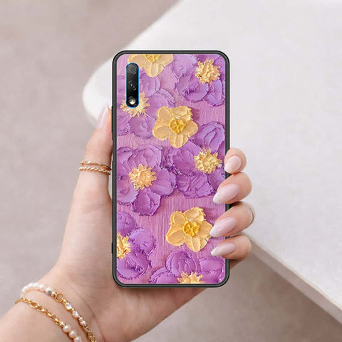 Huawei Enjoy 10 Plus Cover - Floral Series 3 - HQ Ultra Shine Premium Infinity Glass Soft Silicon Borders Case