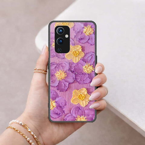OnePlus 9 Cover - Floral Series 3 - HQ Ultra Shine Premium Infinity Glass Soft Silicon Borders Case