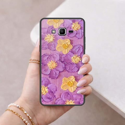 Samsung Galaxy Grand Prime Cover - Floral Series 3 - HQ Ultra Shine Premium Infinity Glass Soft Silicon Borders Case