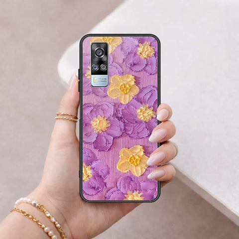 Vivo Y51s Cover - Floral Series 3 - HQ Ultra Shine Premium Infinity Glass Soft Silicon Borders Case