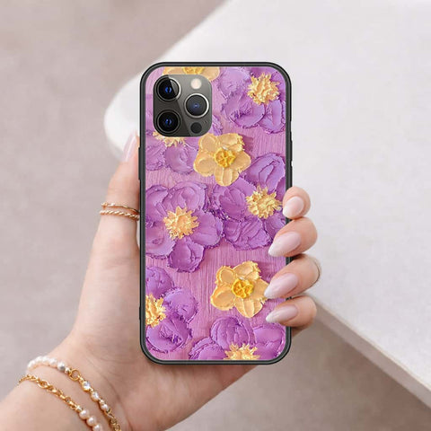 iPhone 12 Pro Max - Floral Series 3 - HQ Ultra Shine Premium Infinity Glass Soft Silicon Borders Case