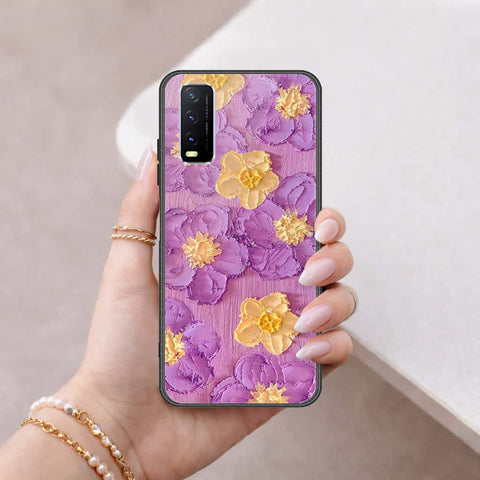 Vivo Y20 Cover - Floral Series 3 - HQ Ultra Shine Premium Infinity Glass Soft Silicon Borders Case