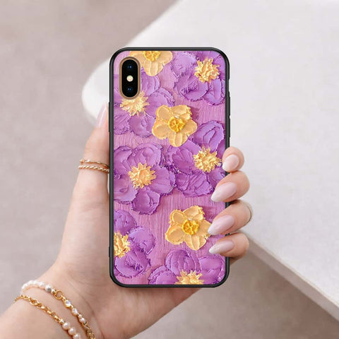 iPhone XS Max - Floral Series 3 - HQ Ultra Shine Premium Infinity Glass Soft Silicon Borders Case