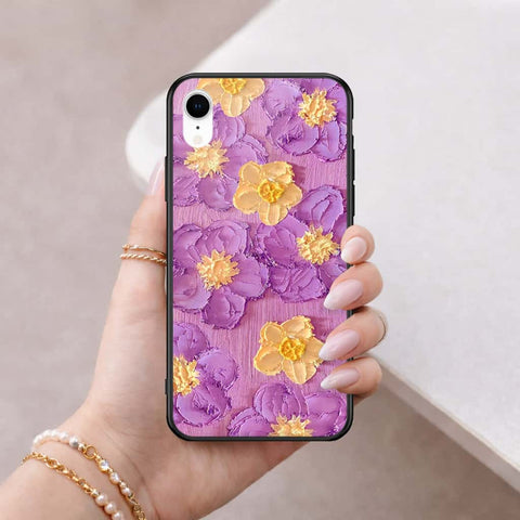 iPhone XR - Floral Series 3 - HQ Ultra Shine Premium Infinity Glass Soft Silicon Borders Case
