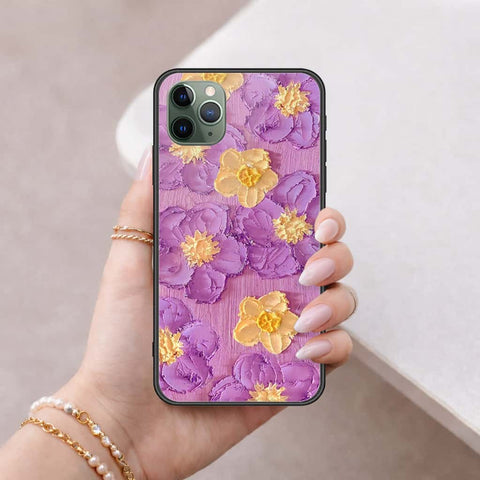 iPhone 11 Pro Max - Floral Series 3 - HQ Ultra Shine Premium Infinity Glass Soft Silicon Borders Case