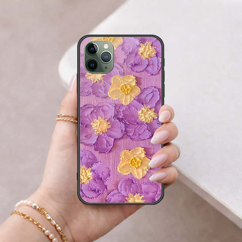 iPhone 11 Pro - Floral Series 3 - HQ Ultra Shine Premium Infinity Glass Soft Silicon Borders Case