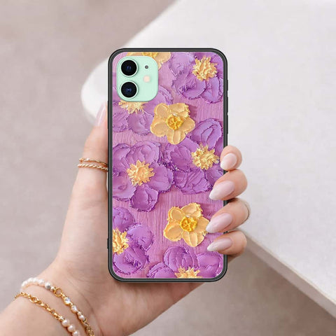 iPhone 11 - Floral Series 3 - HQ Ultra Shine Premium Infinity Glass Soft Silicon Borders Case