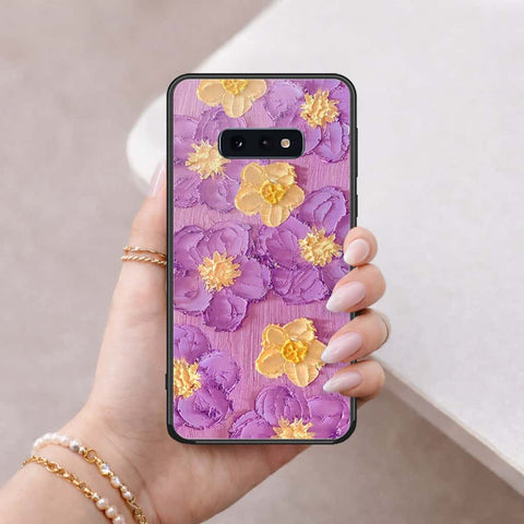 Samsung Galaxy S10e Cover - Floral Series 3 - HQ Ultra Shine Premium Infinity Glass Soft Silicon Borders Case