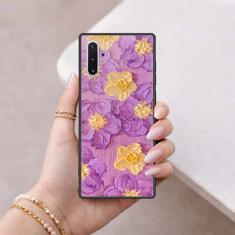 Samsung Galaxy Note 10 Plus Cover - Floral Series 3 - HQ Ultra Shine Premium Infinity Glass Soft Silicon Borders Case